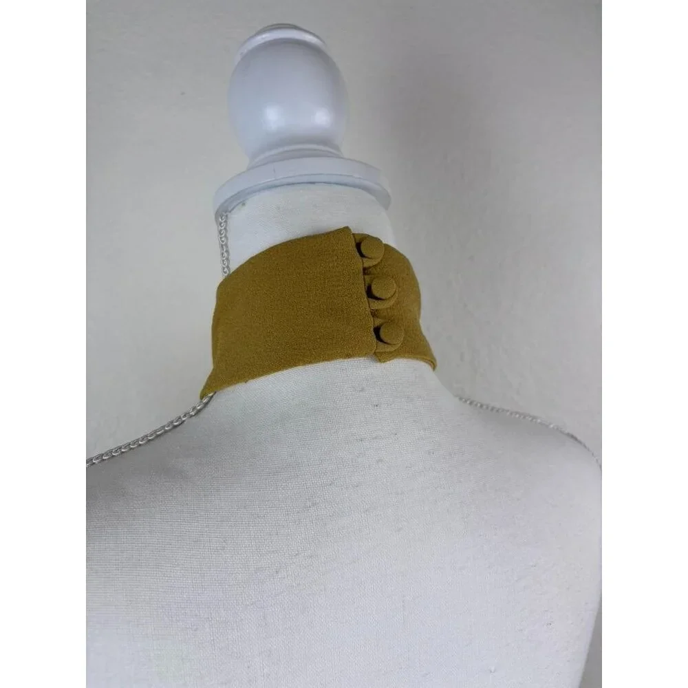 C/MEO Collective women's XS mustard halter flare sleeve cold shoulder mini dress